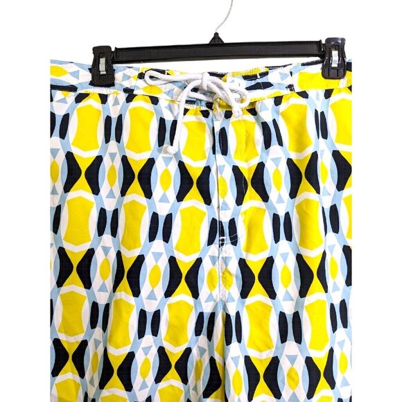 Tailorbyrd Mens Size 48 NEW Board Swim Shorts Yellow Black Geometric Big Tall - Picture 3 of 7